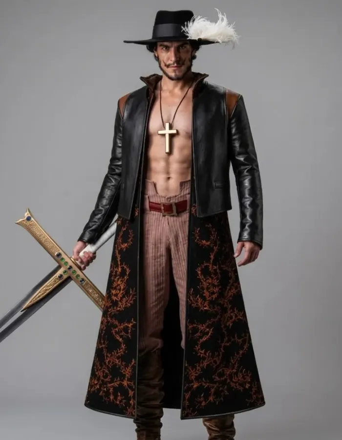 One Piece Dracule Mihawk Black Long Coat