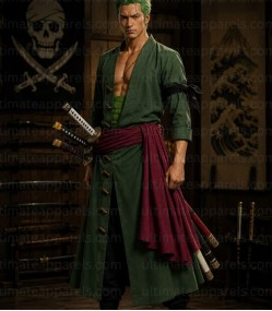 Zoro One Piece Green Kimono Cotton Coat