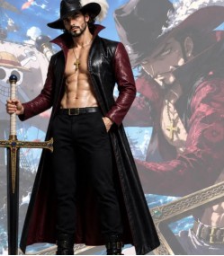 One Piece Mihawk Leather Long Coat