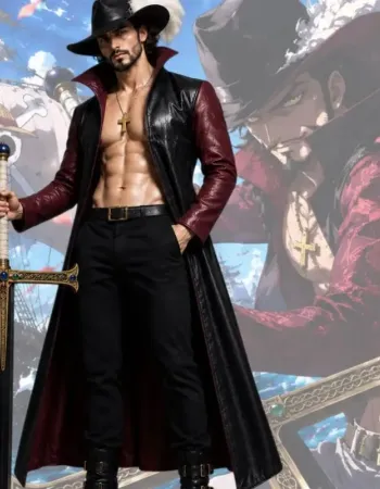 One Piece Mihawk Leather Long Coat