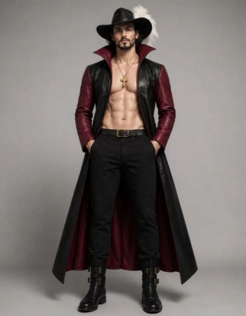 One Piece Mihawk Leather Long Coat One Piece Mihawk Leather Long Coat
