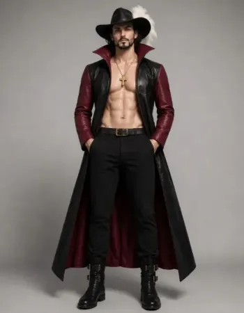 One Piece Mihawk Leather Long Coat