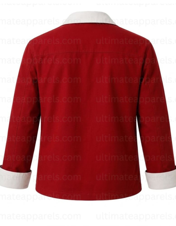 Frieren Stark Red Contrast Leather Jacket Frieren Stark Red Contrast Leather Jacket