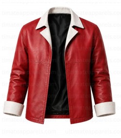 Frieren Stark Red Contrast Leather Jacket