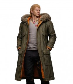 Steve Fox Tekken 8 Olive Green Hooded Coat