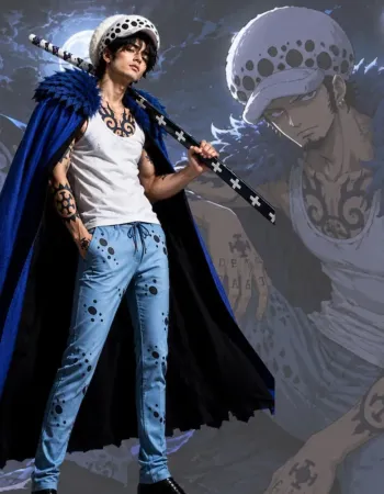 Trafalgar Law One Piece Blue Fur Coat