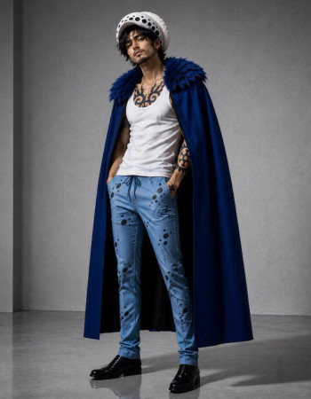 Trafalgar Law One Piece Blue Fur Coat