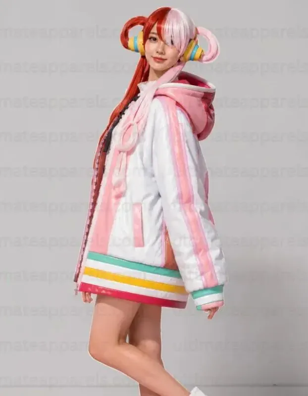 One Piece Uta Pink Hooded Jacket One Piece Uta Pink Hooded Jacket