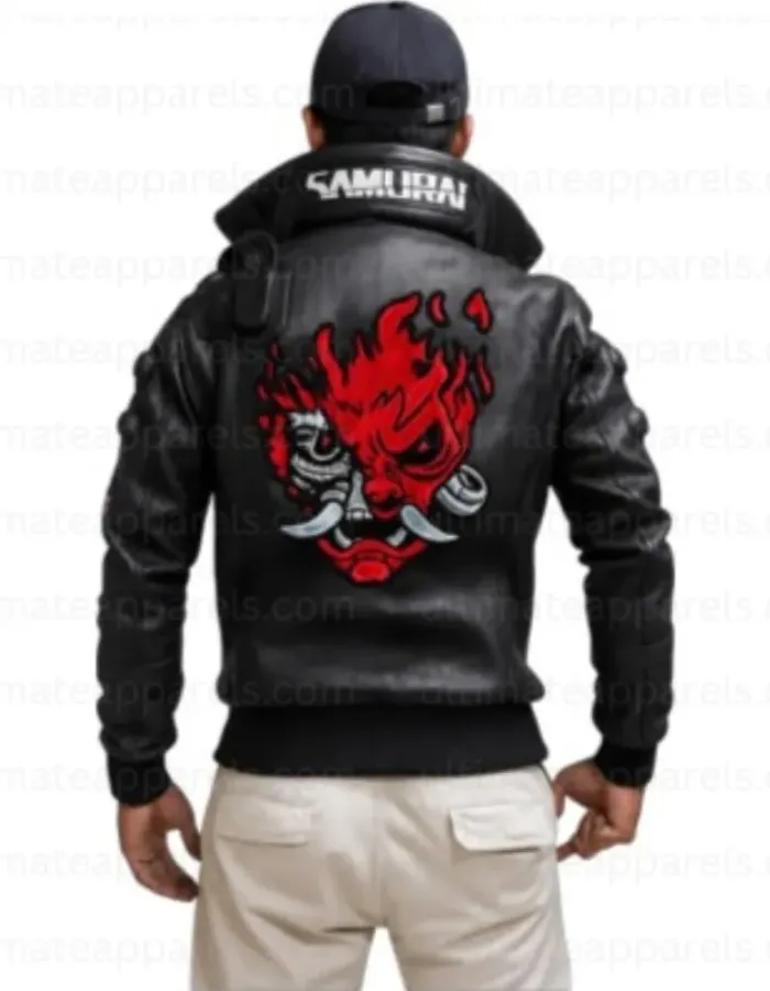 Cyberpunk V Samurai Leather Bomber Jacket Cyberpunk V Samurai Leather Bomber Jacket