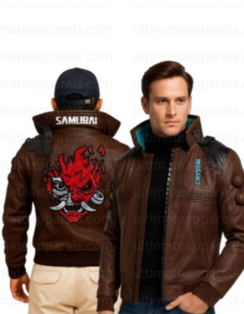 Cyberpunk V Samurai Leather Bomber Jacket Cyberpunk V Samurai Leather Bomber Jacket