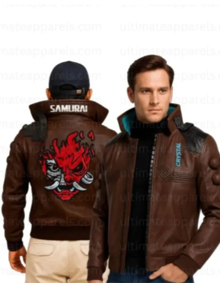 Cyberpunk V Samurai Leather Bomber Jacket Cyberpunk V Samurai Leather Bomber Jacket