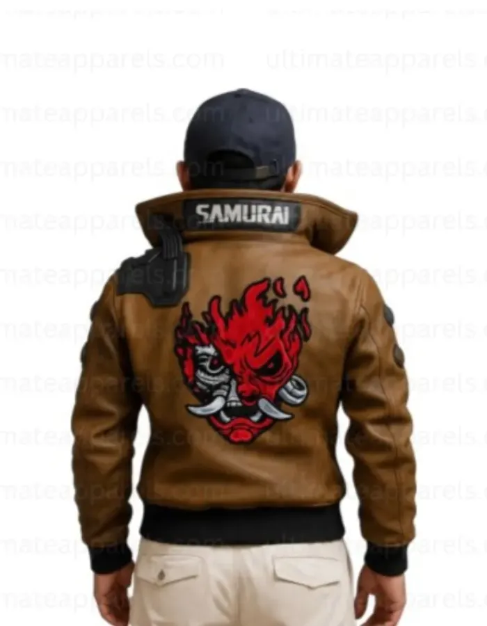 Cyberpunk V Samurai Leather Bomber Jacket Cyberpunk V Samurai Leather Bomber Jacket