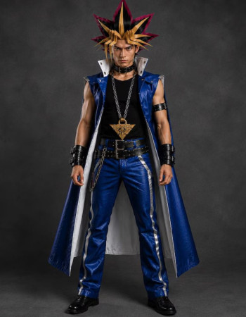Yu Gi Oh Yami Yugi Blue Leather Coat