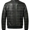 Men’s Black Alligator Crocodile Genuine Leather Jacket Men’s Black Alligator Crocodile Genuine Leather Jacket