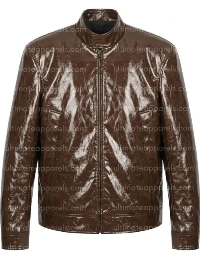 BTS V Kim Taehyung Brown Leather Jacket