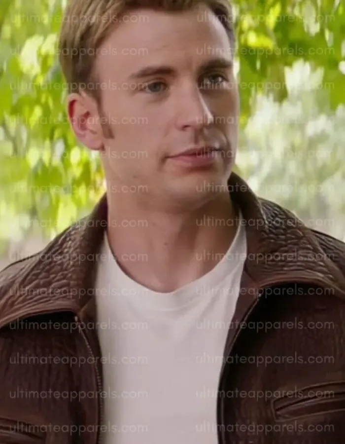 Steve Rogers Captain America Brown Leather Jacket Steve Rogers Captain America Brown Leather Jacket