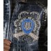 Pelle Pelle No Retreat No Surrender Blue Crocodile Embossed Leather Jacket
