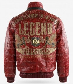 Pelle Pelle Men's Live Like a King Red Crocodile Real Leather Jacket