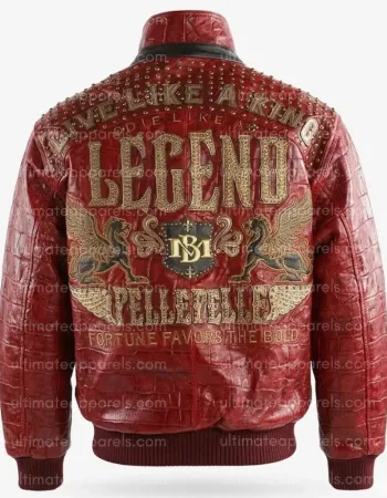 Pelle Pelle Men's Live Like a King Red Crocodile Real Leather Jacket