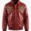 Pelle Pelle Men's Live Like a King Red Crocodile Real Leather Jacket
