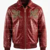 Pelle Pelle Men's Live Like a King Red Crocodile Real Leather Jacket Pelle Pelle Men's Live Like a King Red Crocodile Real Leather Jacket