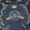 Pelle Pelle No Retreat No Surrender Blue Crocodile Embossed Leather Jacket