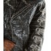 Pelle Pelle Style Men's Black Crocodile Embossed Studded Leather Jacket