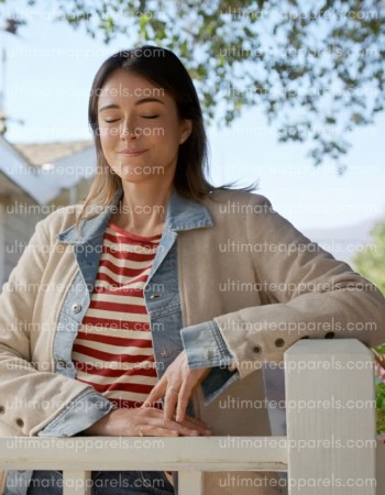 Shrinking S03 Christa Miller Liz Beige Long Coat