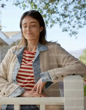 Shrinking S03 Christa Miller Liz Beige Long Coat
