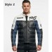 Yamaha Vintage Yellow & Blue Motorcycle Leather Jacket
