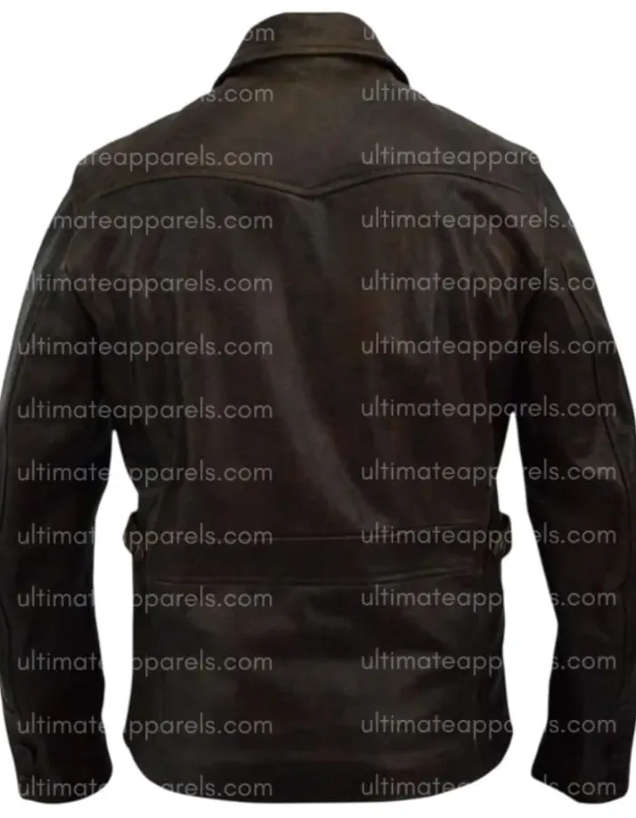Bruce Willis Brown Distressed Leather Jacket Bruce Willis Brown Distressed Leather Jacket