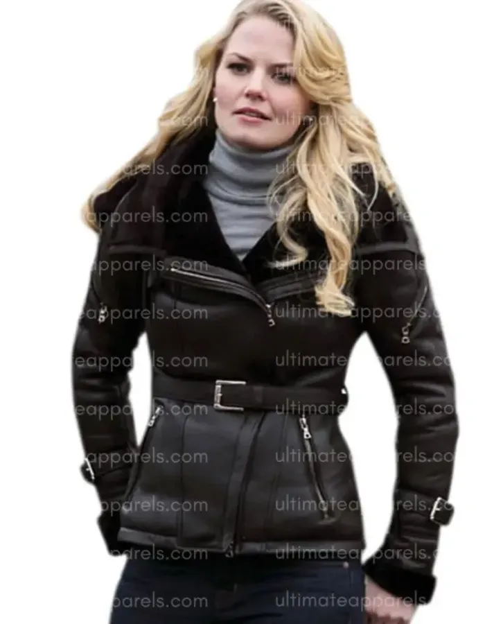 Once Upon A Time Jennifer Morrison Emma Swan Hooded Leather Jacket