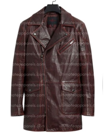 I, Robot Will Smith Del Spooner Red Distressed Leather Jacket