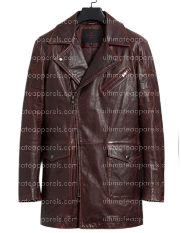 I, Robot Will Smith Del Spooner Red Distressed Leather Jacket I, Robot Will Smith Del Spooner Red Distressed Leather Jacket