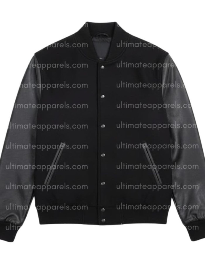 Men's Black Varsity Jacket Men's Black Varsity Jacket