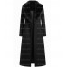 Rozalia Russian Fur Collar Black Trench Coat
