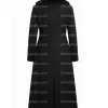 Rozalia Russian Fur Collar Black Trench Coat Rozalia Russian Fur Collar Black Trench Coat