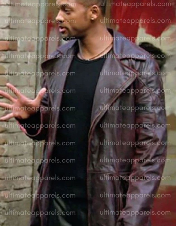 I, Robot Will Smith Del Spooner Red Distressed Leather Jacket I, Robot Will Smith Del Spooner Red Distressed Leather Jacket