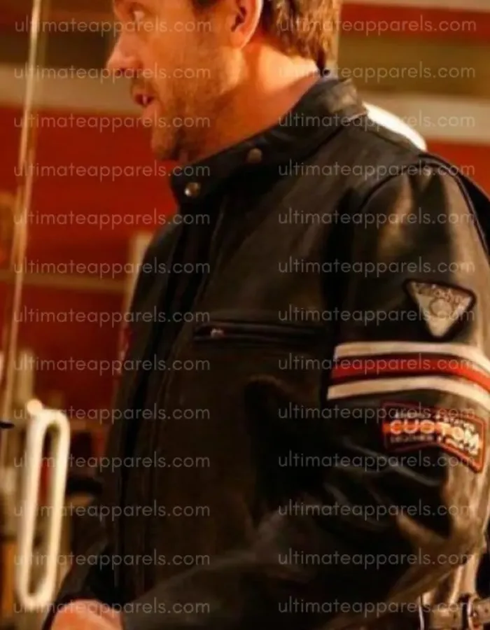 House MD Dr Gregory House Hugh Laurie Black Motorcycle Jacket House MD Dr Gregory House Hugh Laurie Black Motorcycle Jacket