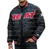 90s Miami Heat Heavyweight Black Satin Jacket 90s Miami Heat Heavyweight Black Satin Jacket