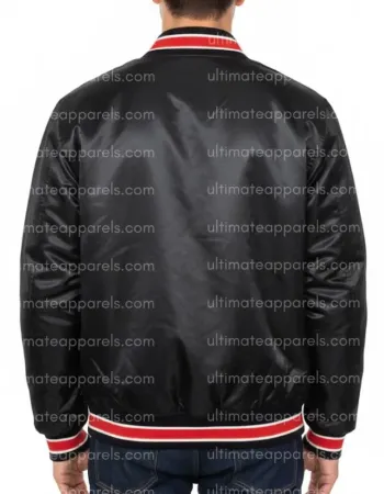90s Miami Heat Heavyweight Black Satin Jacket 90s Miami Heat Heavyweight Black Satin Jacket