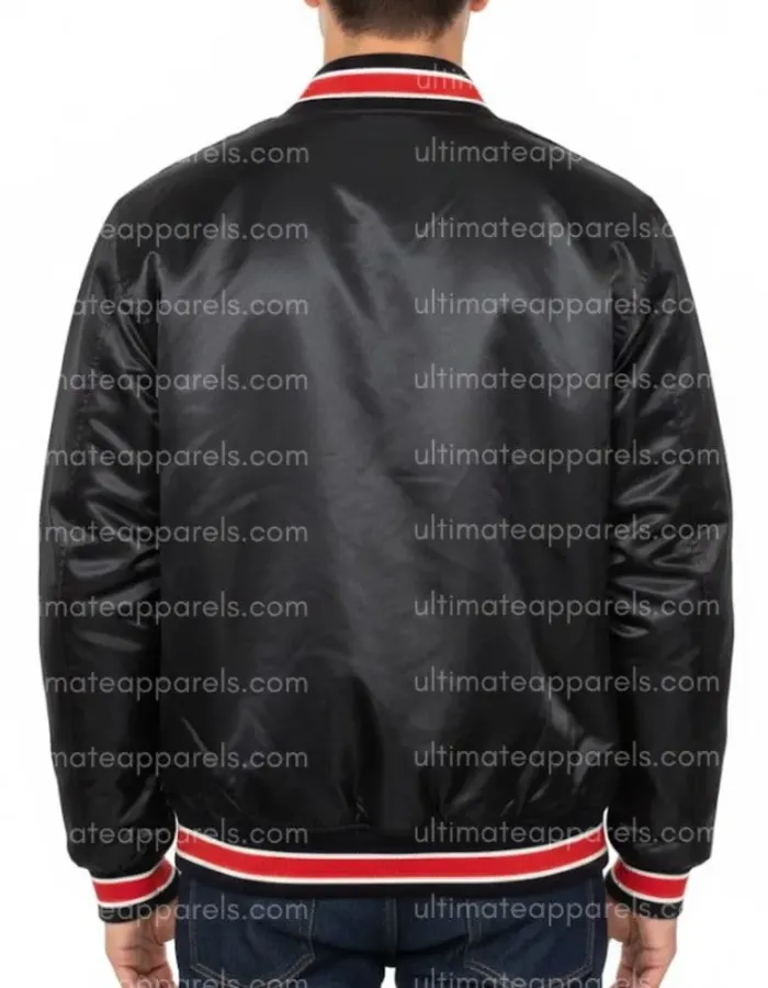 90s Miami Heat Heavyweight Black Satin Jacket 90s Miami Heat Heavyweight Black Satin Jacket