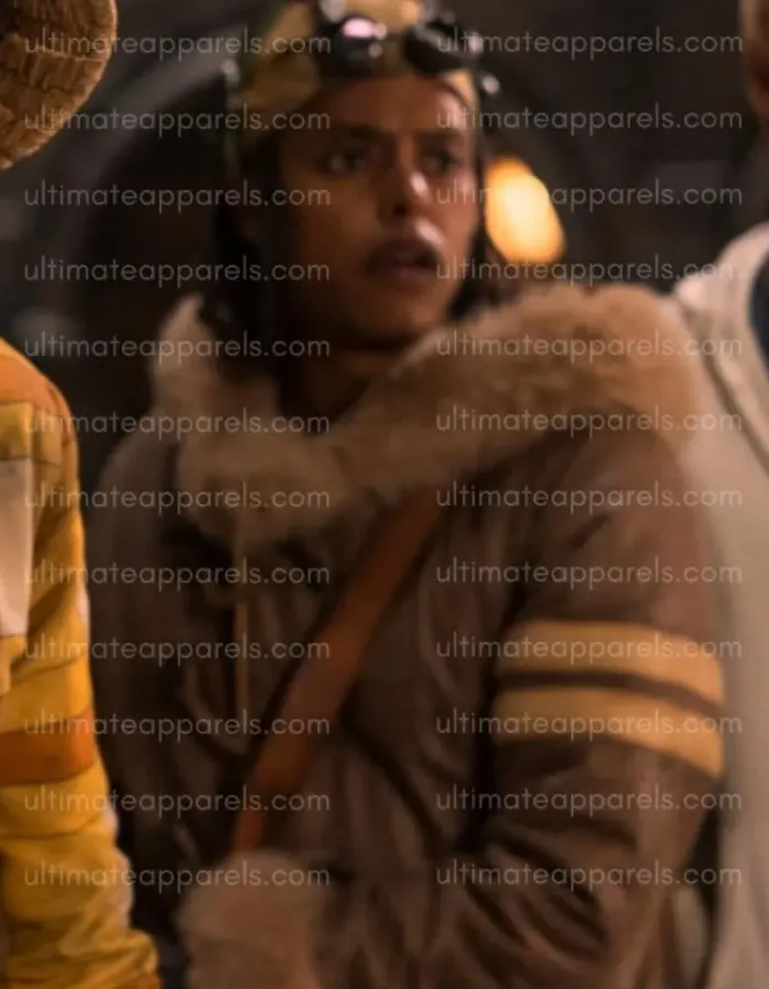 One Piece S02 Jacob Romero Usopp Brown Shearling Leather Jacket One Piece S02 Jacob Romero Usopp Brown Shearling Leather Jacket