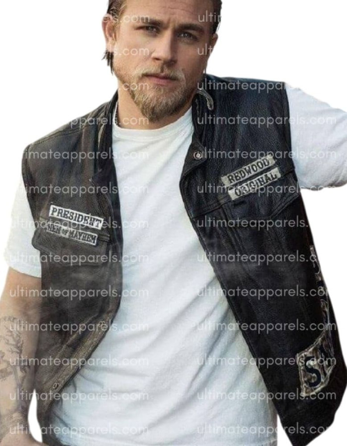 Sons of Anarchy Charlie Hunnam Jax Teller Leather Vest