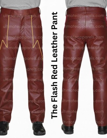 The Flash Barry Allen Slim Costume Leather Pants