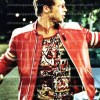 Fight Club Brad Pitt Red Jacket With White Stripes