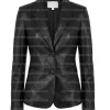 Ladies Elizabeth and James Black Leather Blazer