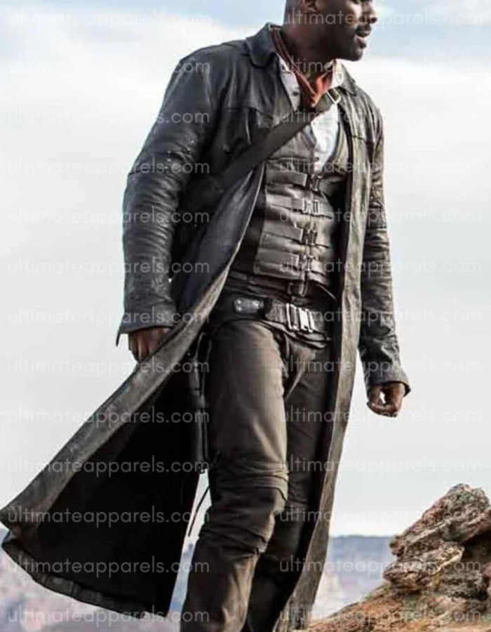 The Dark Tower Idris Elba Roland Deschain Black Leather Trench Coat The Dark Tower Idris Elba Roland Deschain Black Leather Trench Coat
