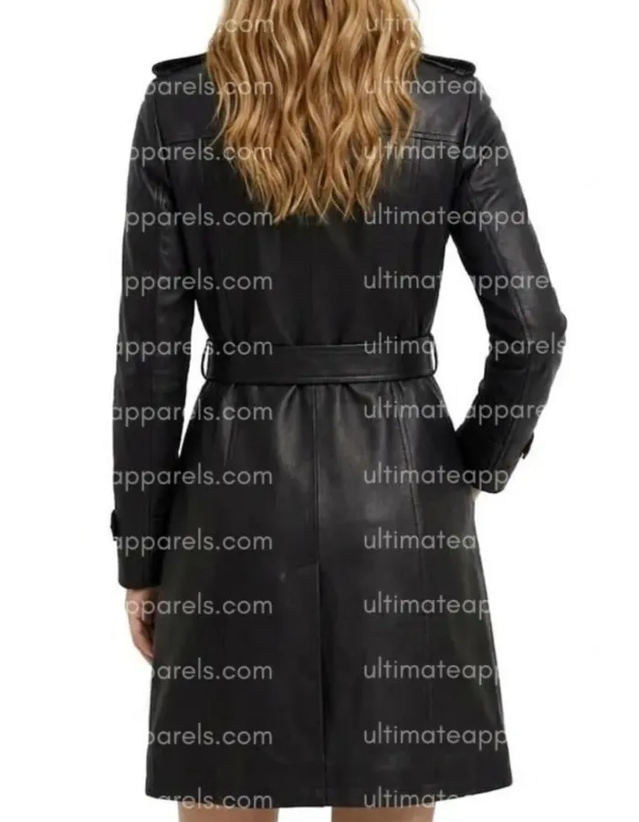 Inheritance Lily Collins Lauren Monroe Black Leather Coat 