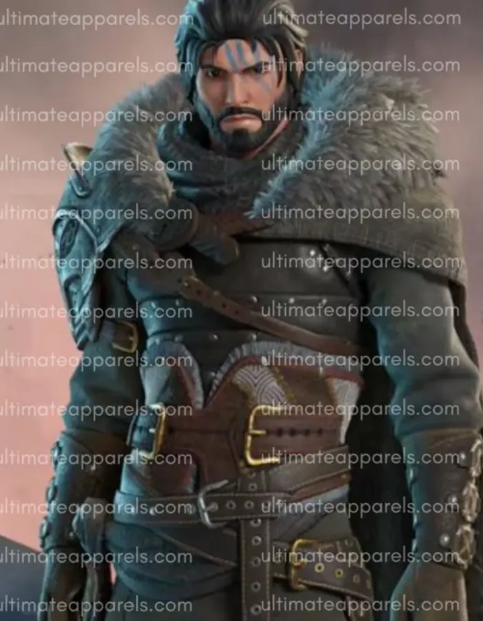 Kliff Inspired Crimson Desert Warrior Long Coat with Fur Collar & Tactical Belts Kliff Inspired Crimson Desert Warrior Long Coat with Fur Collar & Tactical Belts